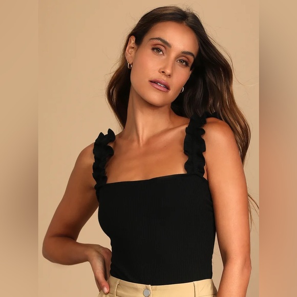 Aritzia Tops - Aritzia Ruffle Strap Body Suit